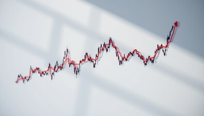 line graph showing volatility with sharp peaks and troughs, financial market analysis, on a clean white background, 8k.