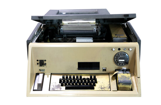 Vintage teletype on transparent background