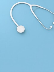 Stethoscope on blue background for medical