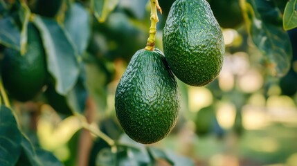New Mexico Trees. Avocado Harvest on La Palma Island, Canary Islands, Spain. Agriculture Farming Background