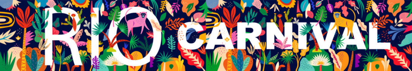 Design for holiday celebration, Brazil Carnival or party 