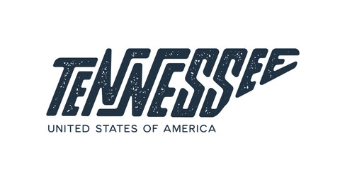 Tennessee. Hand drawn USA state name silhouette on white background. Modern typography for t shirt prints, posters, stickers, cards, souvenirs. Vector vintage illustration.