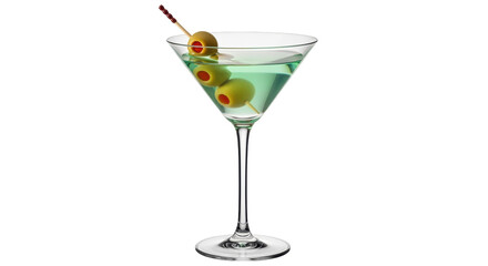 Isolated Martini Glass with Olives