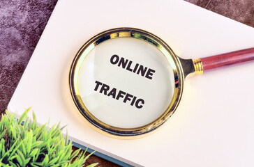 The conceptual text of ONLINE TRAFFIC. A place to copy. Business, technology, internet and...