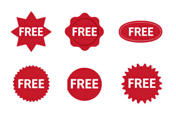Free Sale Stickers Set isolated on transparent background