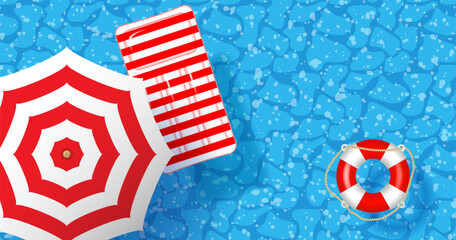 Summer vacation poster with 3d objects