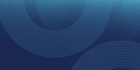 Abstract blue glowing geometric lines on dark blue background. Modern shiny blue circle lines pattern. Futuristic technology concept. Suit for cover, poster, banner eps 10.