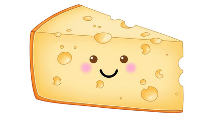 Isolated Smiling Cheese Cartoon