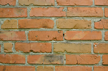 old red brick wall close-up
