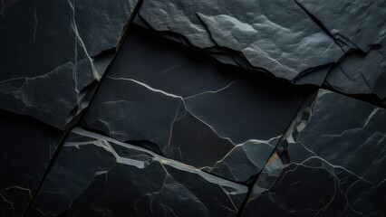 Textured Slate Stone Surface with Natural Cracks and Patterns