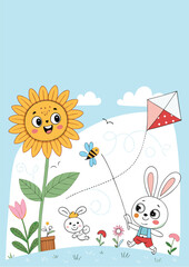 a4 size coloring page for kids summer