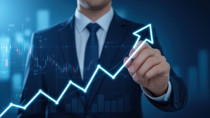 Business Growth Visualization with Rising Graph and Analytics