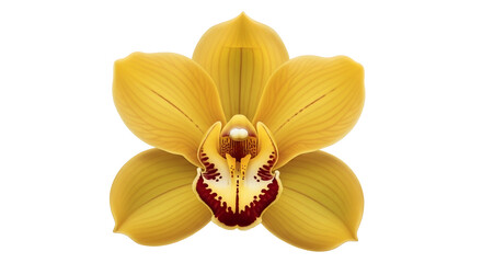 Obraz premium Detailed vector illustration of a vibrant yellow orchid flower isolated on a white background