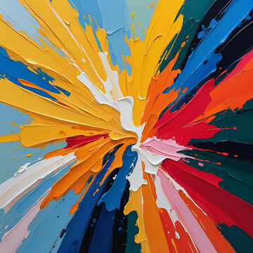Abstract oil paint texture, vibrant strokes
