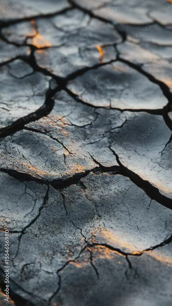 Poster seismic waves propagate through the ground, causing deformations and fractures in the arid landscape