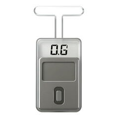 Digital scale with zero reading isolated on a transparent background zero grams weighing