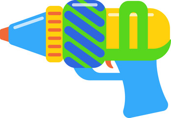 Colorful Kids Water Gun Illustration