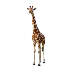 Naklejka premium Realistic Giraffe – African Wildlife Tall Mammal – PNG Clipart
