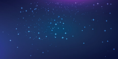 Obraz premium night sky with a dark gradient, mostly blue and purple tones. Small white stars and light spots are scattered on the background, creating the effect of a starry sky.