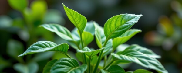 Closeup of Vibrant Green Leaves Lush Foliage Nature Photography