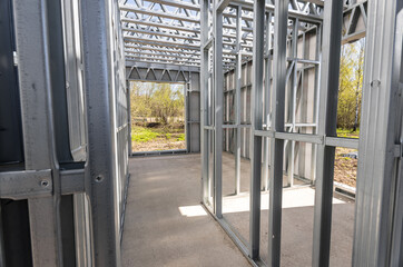 Light gauge steel framing system used for house construction. Wall to be clad with fibre cement...