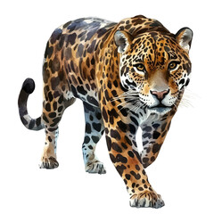 Jaguar, watercolor clipart vector, isolated on a white background.