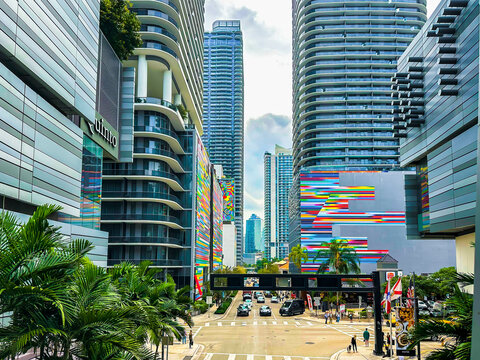 Miami, USA - February 20, 2025: Brickell City Centre, Miami financial center