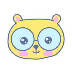 Cute bear wearing glasses 