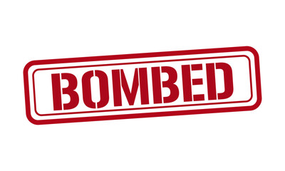 Fototapeta premium BOMBED red stamp text vector, rubber stamp