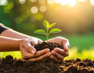 Cultivating Life: Vibrant Greenery and Softly Blurred Sunlight