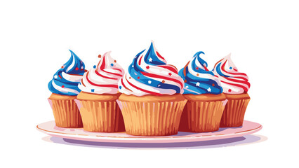 american flag theme cupcake with candles