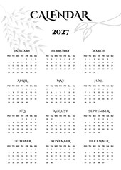 Calendar 2027