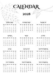 Calendar 2028