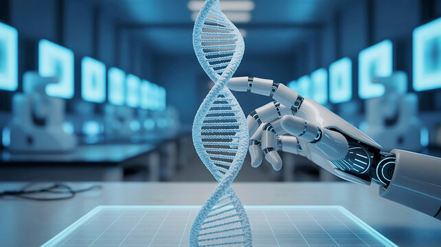dna strand on blue background