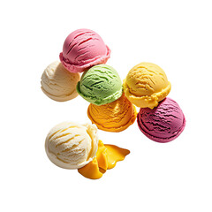 Rainbow Ice Cream In Waffle Cone, Generative AI