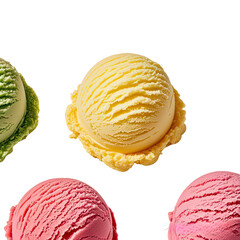 Rainbow Ice Cream In Waffle Cone, Generative AI
