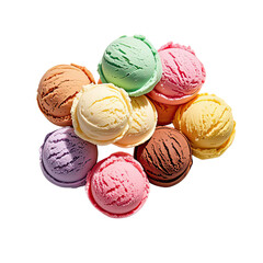 Rainbow Ice Cream In Waffle Cone, Generative AI