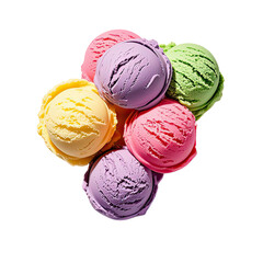 Rainbow Ice Cream In Waffle Cone, Generative AI