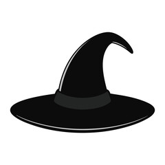 Naklejka premium Black Witch Hat Silhouette with Buckle – Halloween Costume Clipart