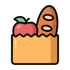 Simple Paper Bag colorful icon. The icon can be used for websites, print templates, presentation templates, illustrations, etc	
