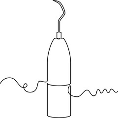 Obraz premium one line art Tooth Scaler vector illustration. line art, one continuous line, simple, hand drawn and sketch style. for icons, symbols, signs or logos. PNG
