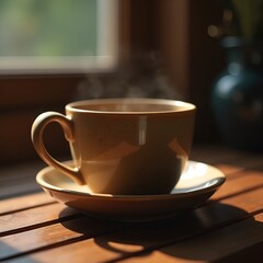 cup of coffee on the table