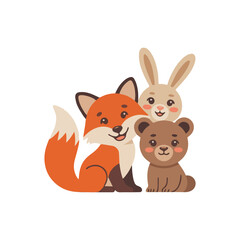 Animal Vector Set – Fox, Bunny, and Bear Clipart .