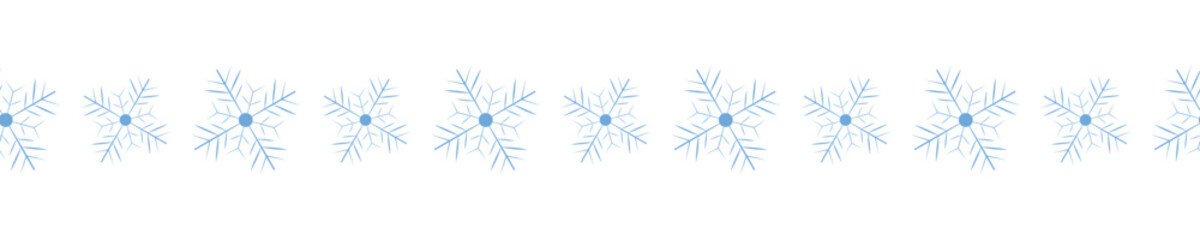 Decorative horizontal border with snowflakes