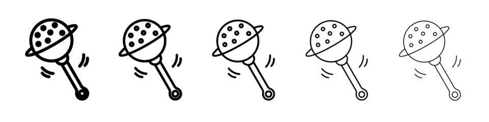 Baby rattle icon flat simple outline logo