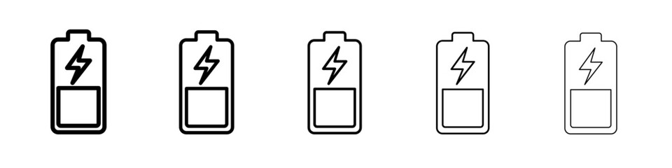 battery icon flat simple outline logo