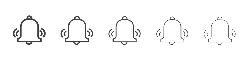 Bell ring icon flat simple outline logo