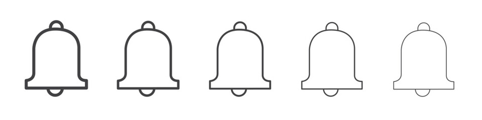 Bell icon flat simple outline logo