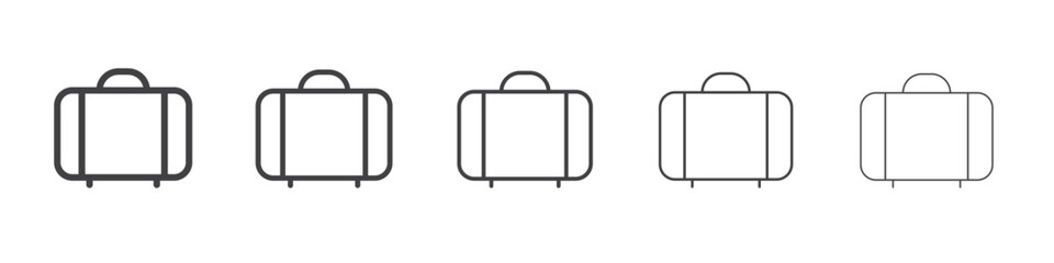Briefcase icon flat simple outline logo