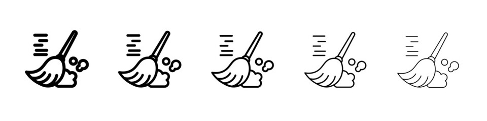 broom icon flat simple outline logo